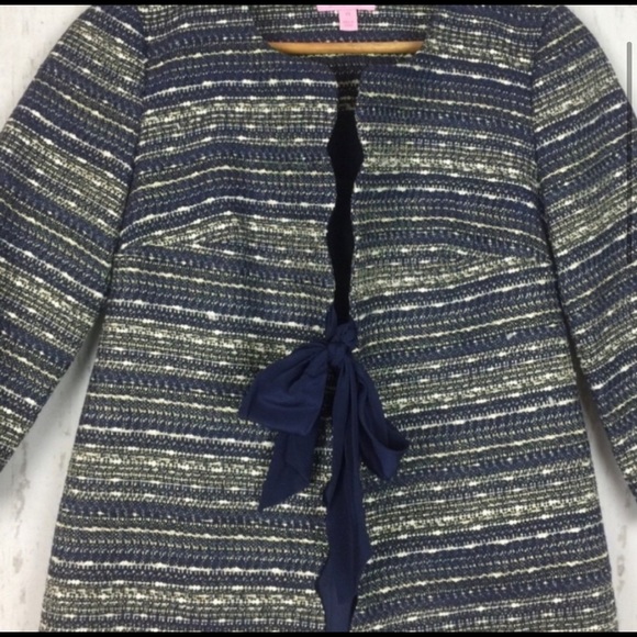 Lilly Pulitzer True Navy Harris Boucle Jacket XS - Picture 3 of 8